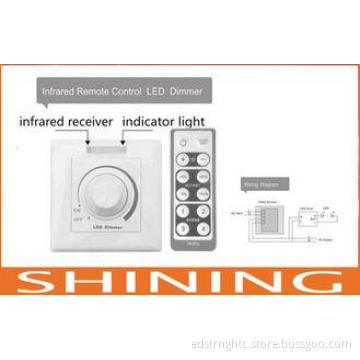 Wall Mounted 150W / 15W LED Dimmer With Infrared Remote Con
